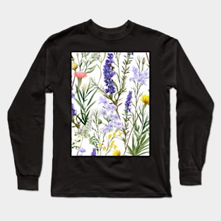 Aromatic Symphony: Organic Summers in Lavender and Herbs Long Sleeve T-Shirt